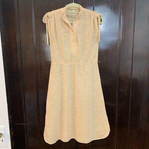 Vintage Sleeveless Knit Midi Dress Neutral Beige Size 5 Belt Loops